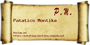Patatics Montika névjegykártya